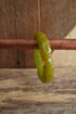 Green Carved Bakelite Bangle Bracelet - Semi-translucent